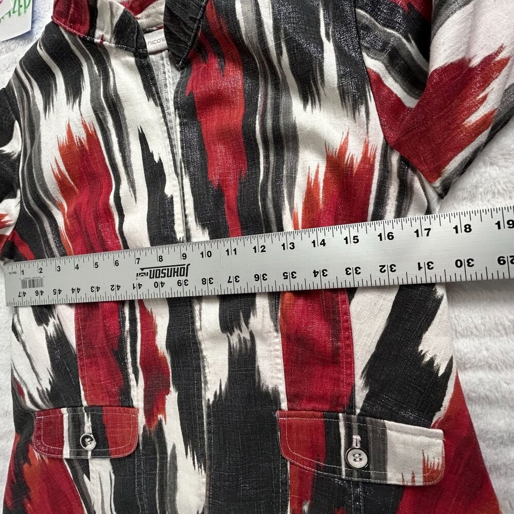 Chicos Multicolor Abstract Patterned Jacket Size … - image 6